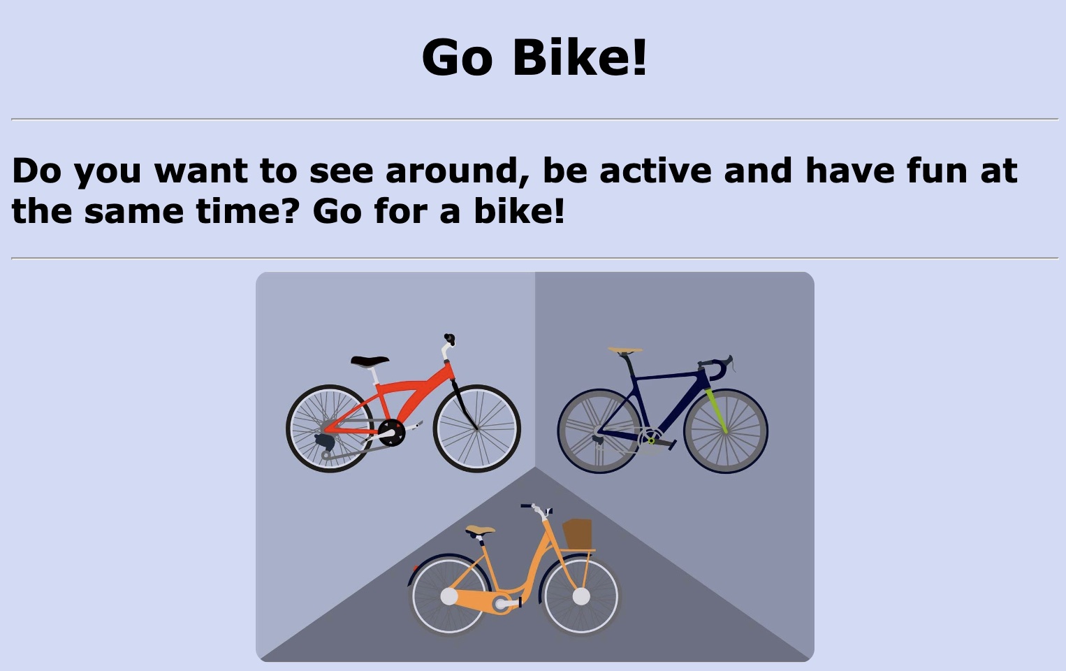 Go-bike landing page